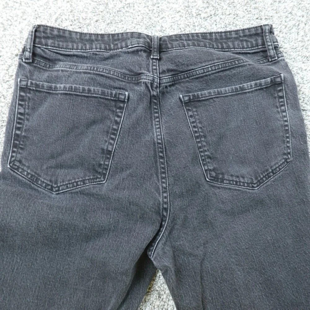 Old Navy Jeans Womens 12 Dark Black Denim Pants Kicker Boot Cut Extra High Rise